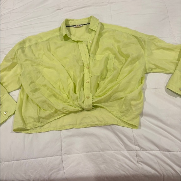 Pilcro Light Green Button-Up Shirt - Picture 2 of 7